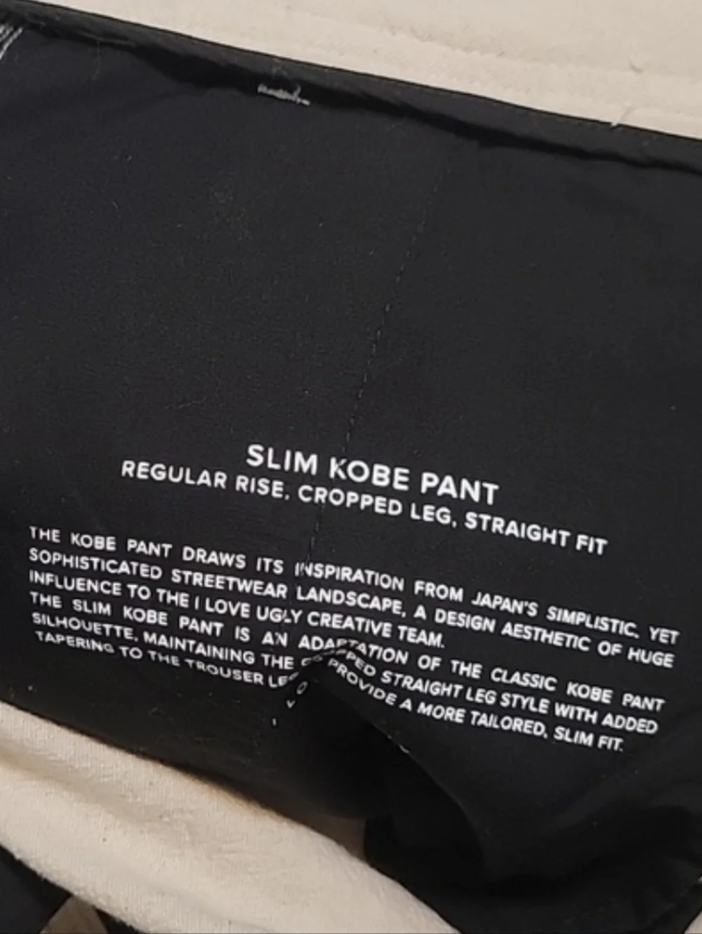 I LOVE UGLY Slim Kobe Pant in Bone Men's Size Medium Like New